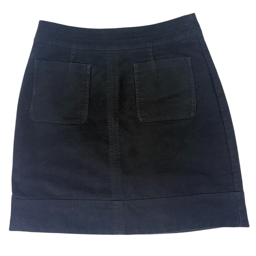 Boden Black Cotton Blend Mini Skirt Women's Size 8 Lined Back Zip